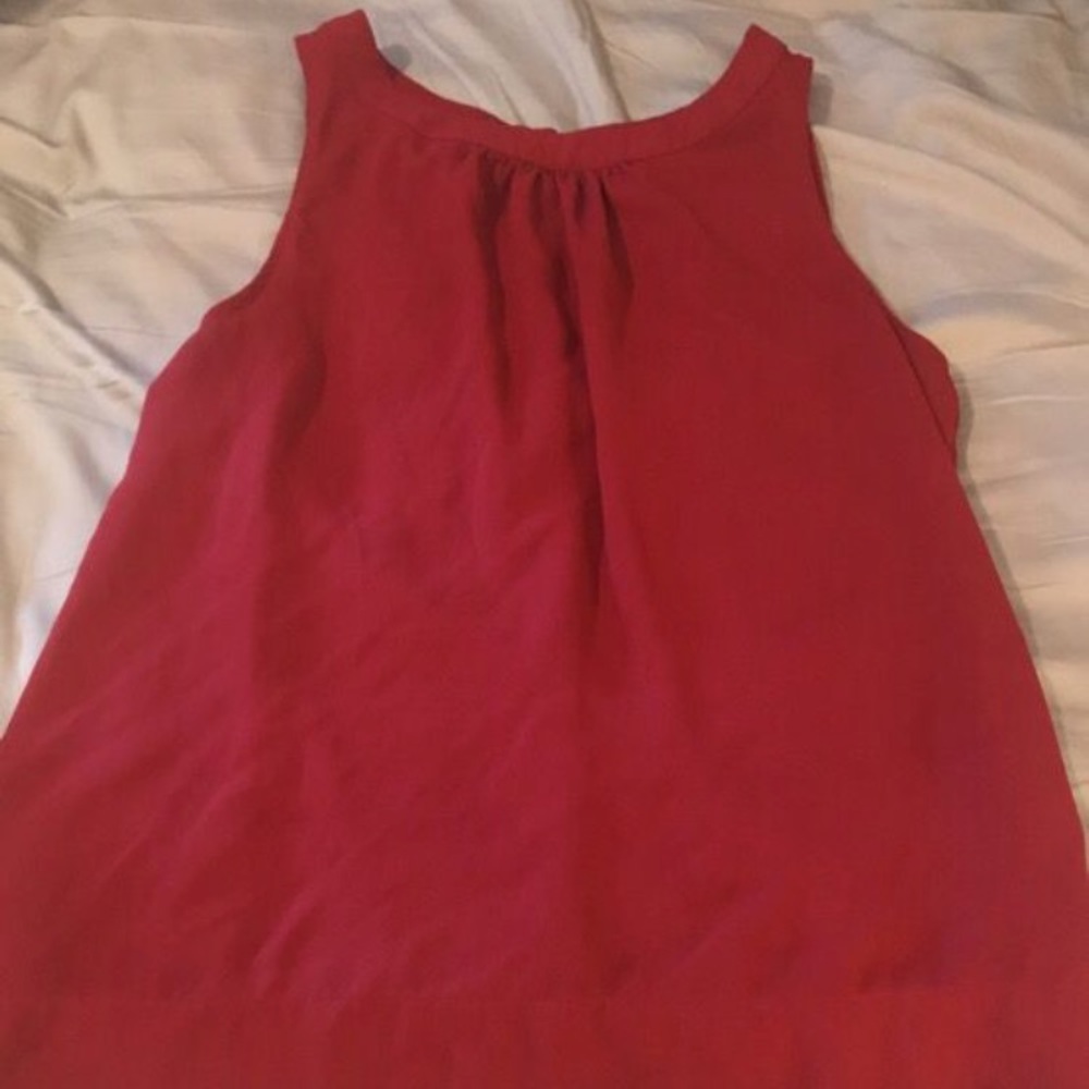 New York & Company Red Polyester Tank